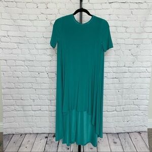Sola La Fe High Low Green T-shirt Dress